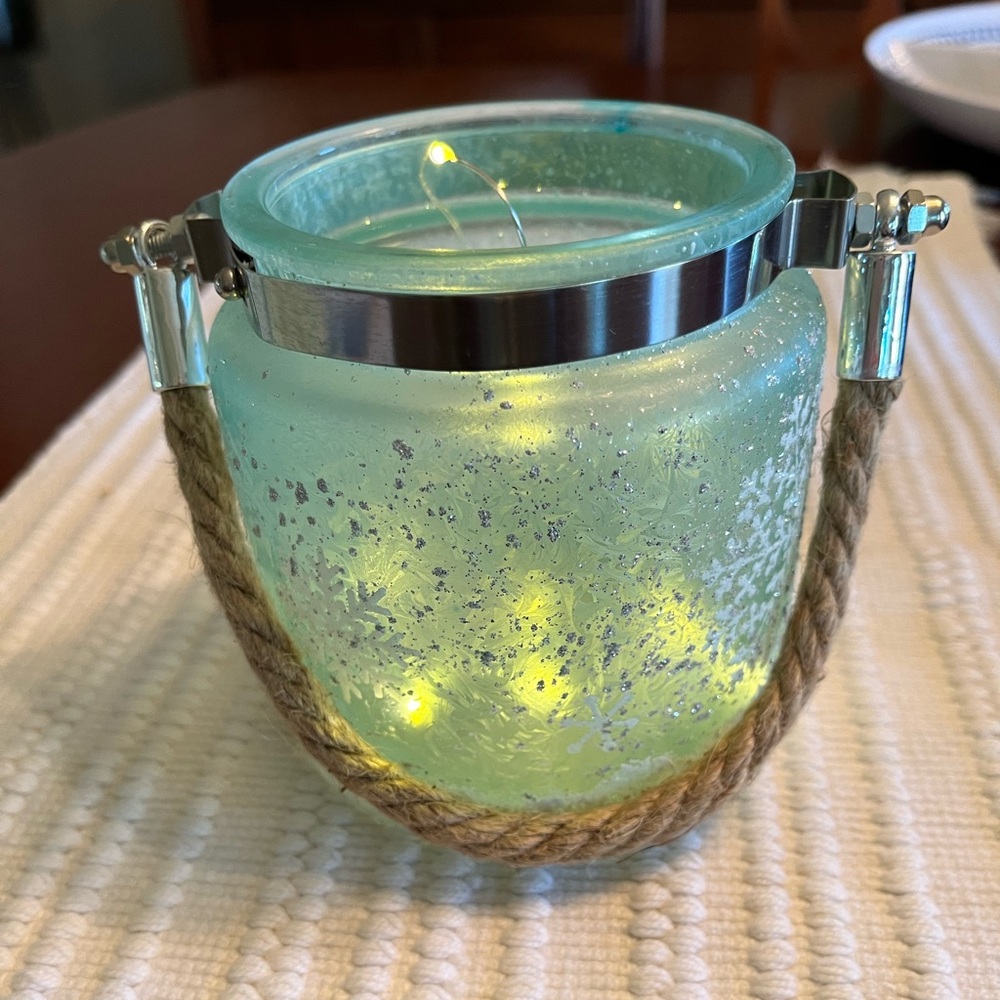 Pretty glass jar with lights